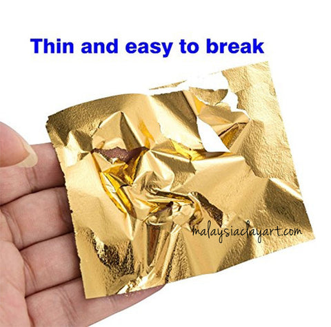 14cm Gold Leaf Sheets K Gold Foil Paper in Arts and Crafts Furniture Nail  Decoration Painting