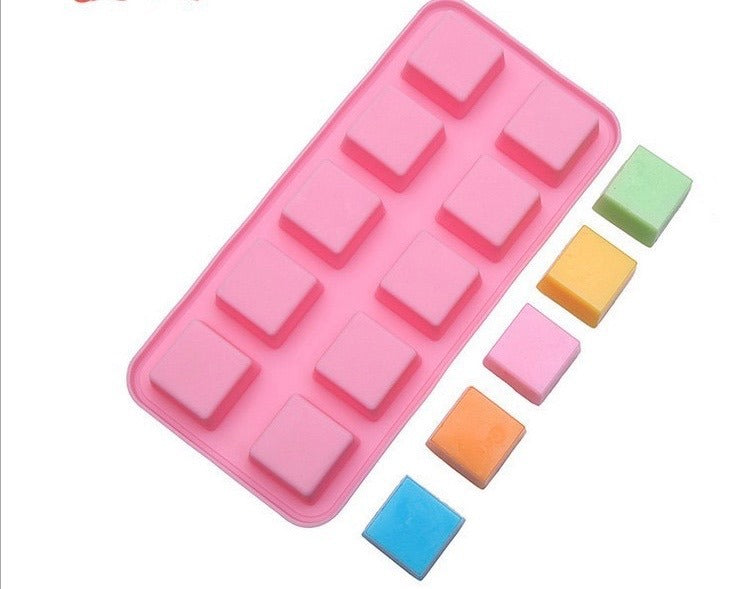 Square 15 cavity Silicone Mold Chocolate, Pudding, Soap Making