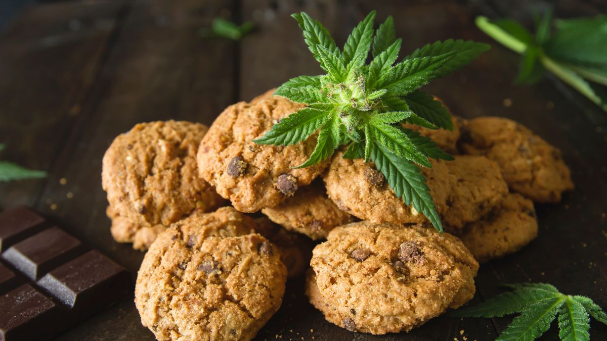 pile of marijuana infused cookies, free chocolate chip cookies,