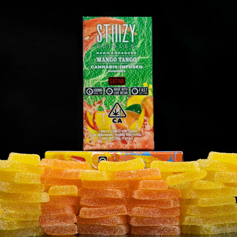 Weed gummies from STIIIZY can come in rich fruity flavors like mango-tango.