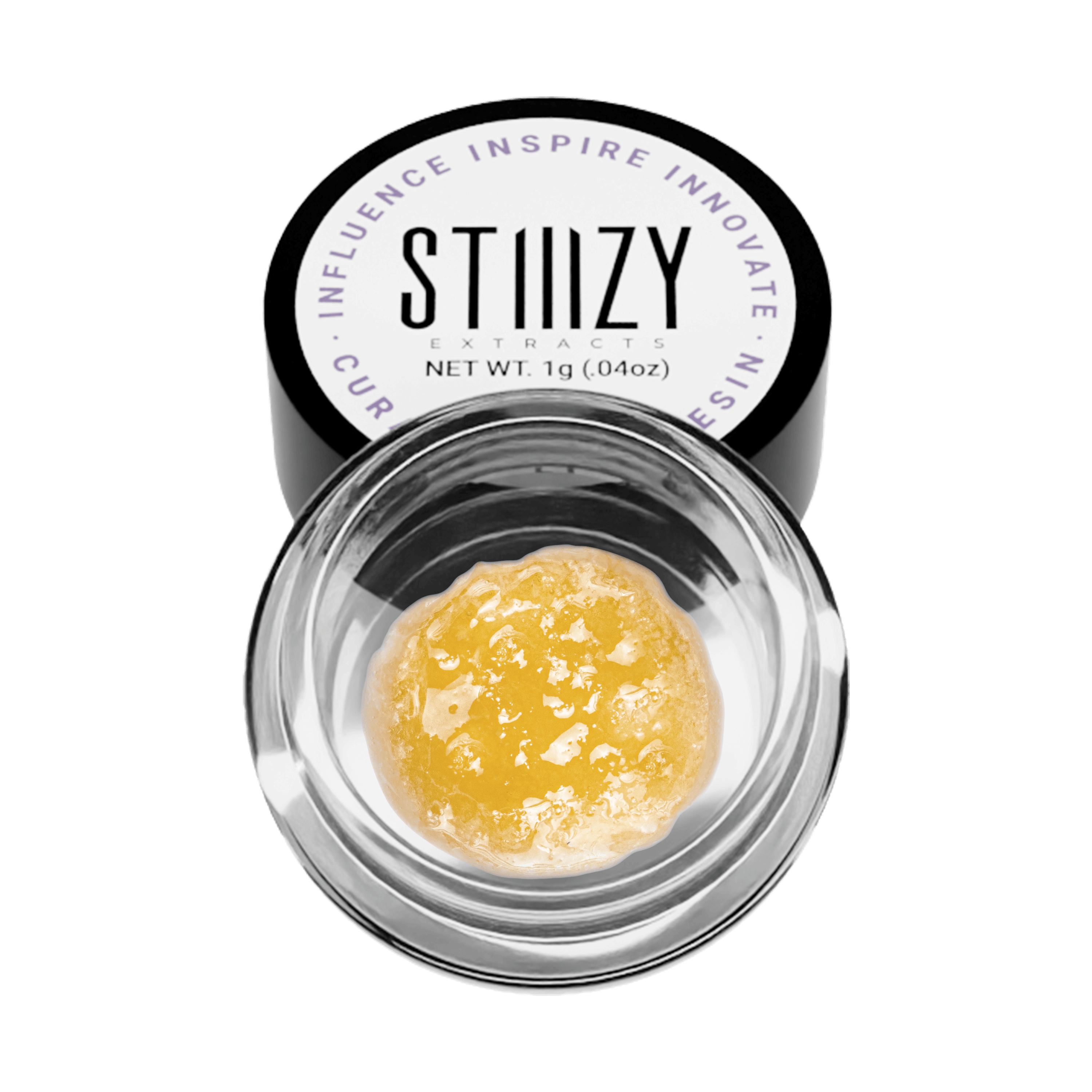 Live resin diamonds from the White Truffle strain are displayed inside their open glass jar.