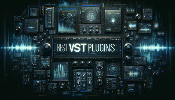 A horizontal banner for a featured blog post about the best VST plugins