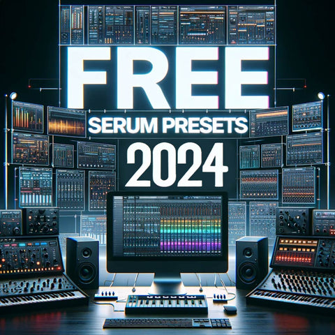 Digital music production setup with a modern and sleek design - Free Serum Presets 2024