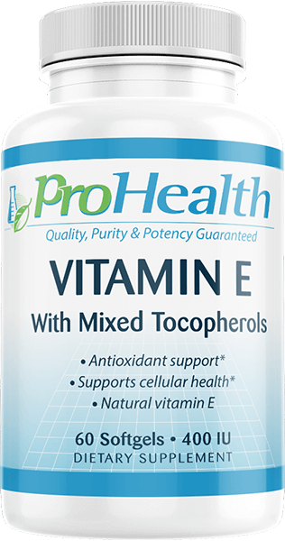 Vitamin E With Mixed Tocopherols 400 Iu 60 Softgels By Prohealth