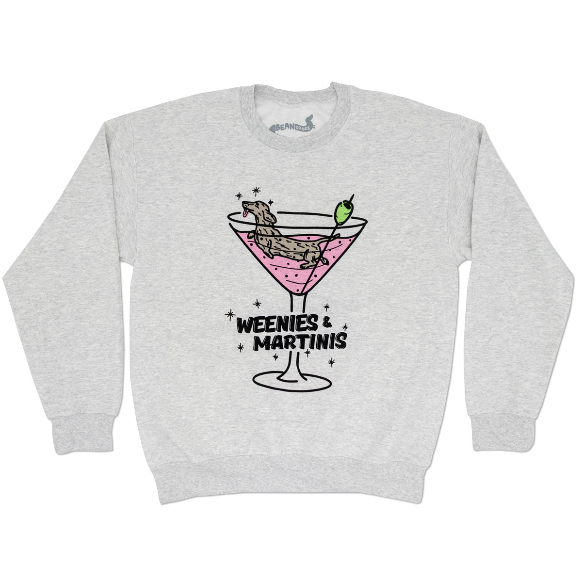 Image of weenies & martinis | unisex crew sweatshirt | heather grey