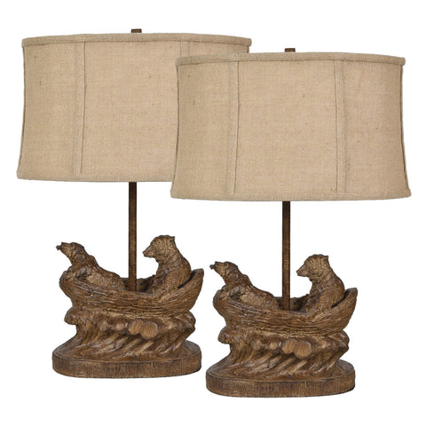 Cabin Table Lamps Bear Moose And Antler Table Lamps