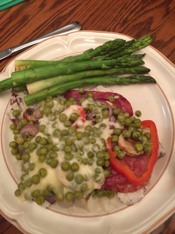 Raclette cheese with Peas