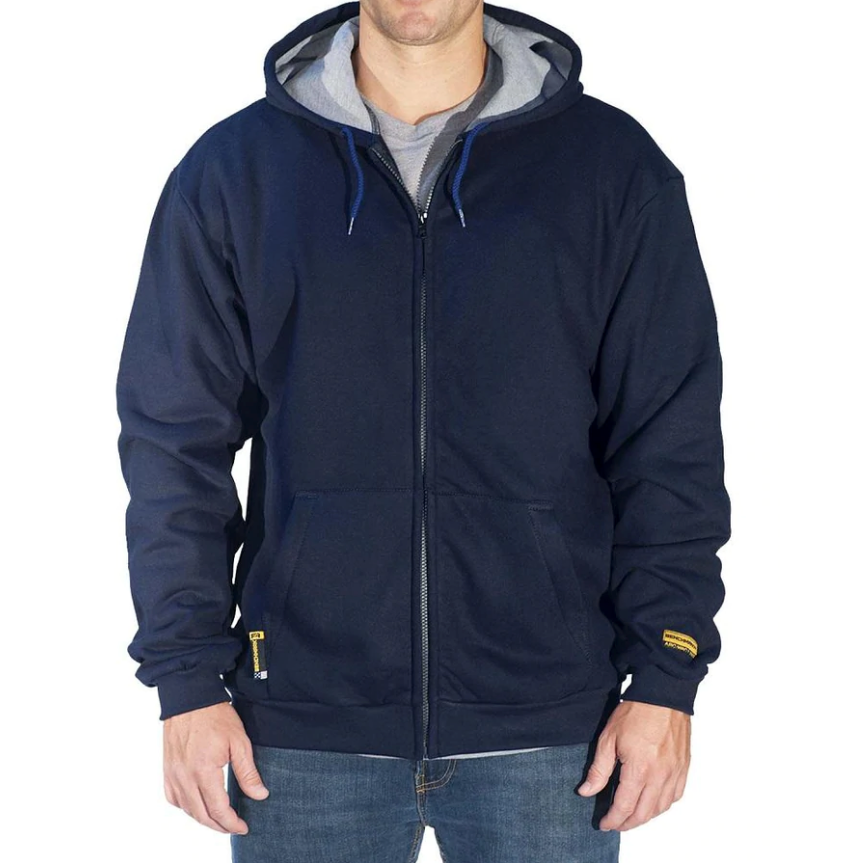 Benchmark FR 3025FRBK Enhanced Visibility Hooded Zippered Sweatshirt – Fire  Retardant Shirts.com
