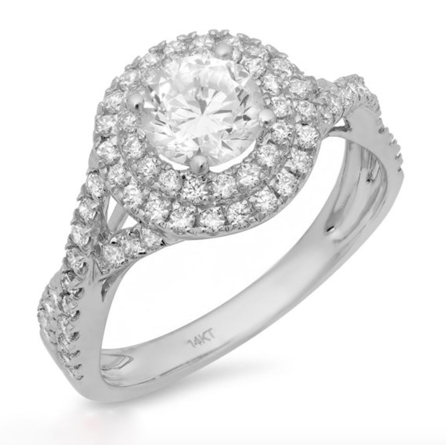 Solitaire Diamond Engagement Rings 14k 18k White Yellow Gold Platinum ...