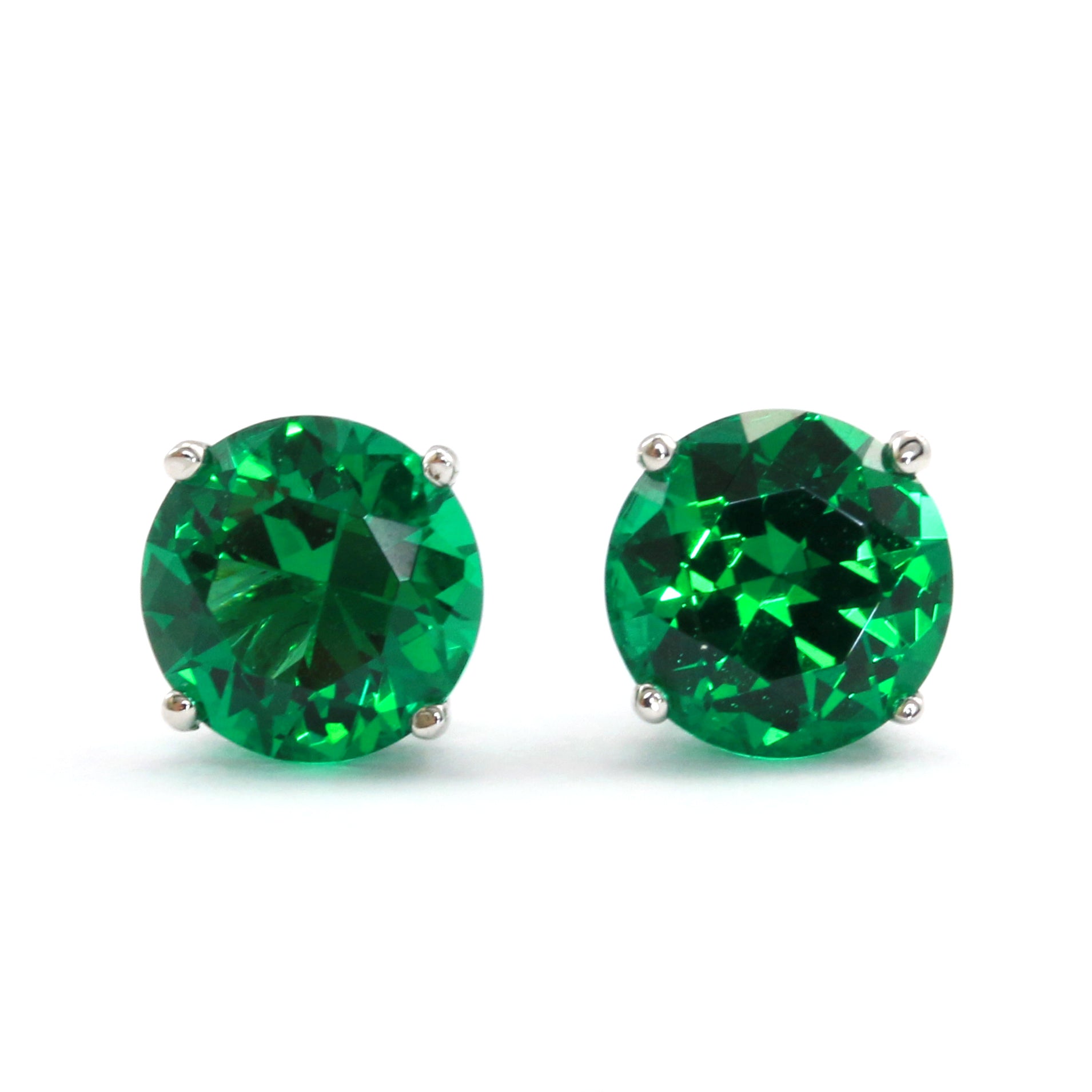 green stud earrings