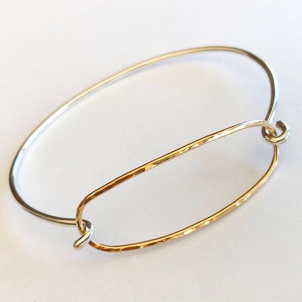 Daily Bread: Sterling Silver Bangle with 14/20 Gold-filled Clasp ...