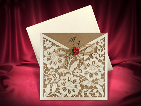 Laser Cut Pocket Wedding Invitations