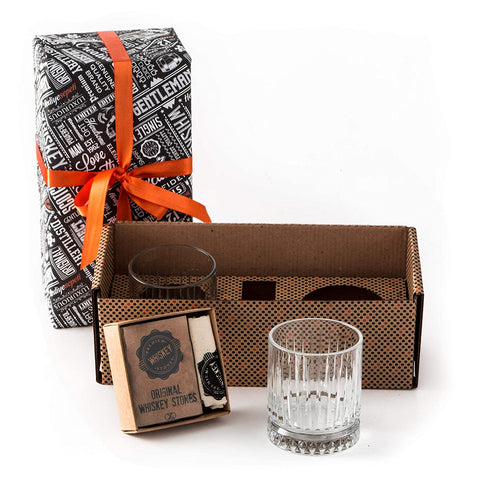Whiskey Stones and Glasses Gift Set