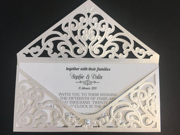 Laser Cut Envelope Wedding Invitation 2020 2021 Collectionfree Printing Wedding Cards Uk 5470