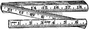 Keson 6' Engineer's Wooden Folding Ruler - Inches/Tenths