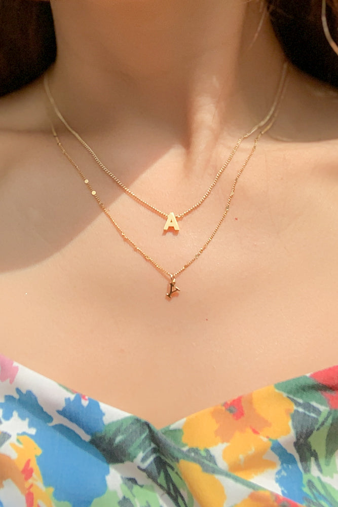 delicate gold initial necklace