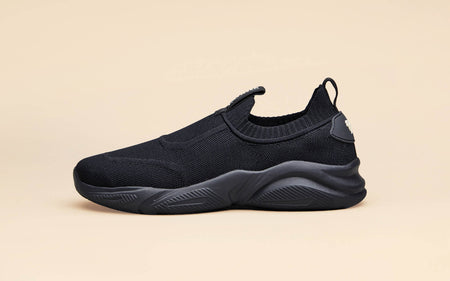 Sole Max Slip Ons in Ultra Black for Chunky Style