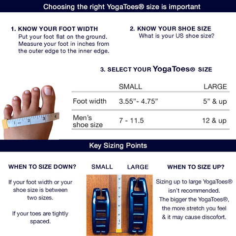 YogaToes For Men Sizing Chart