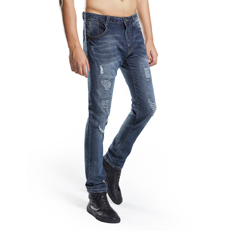 mens skinny stretch ripped jeans