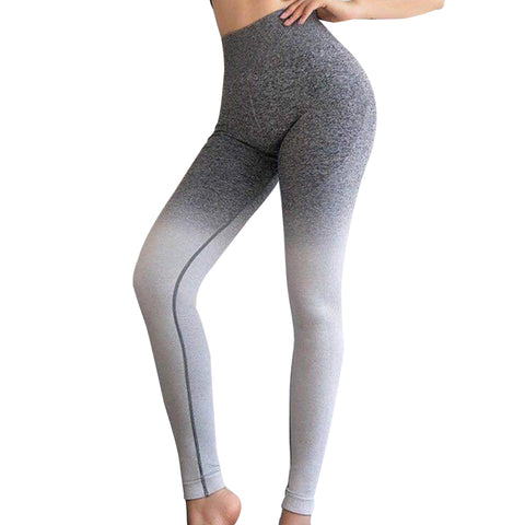 High-Waisted Elevate Plus-Size 7/8-Length Ombré Compression Leggings