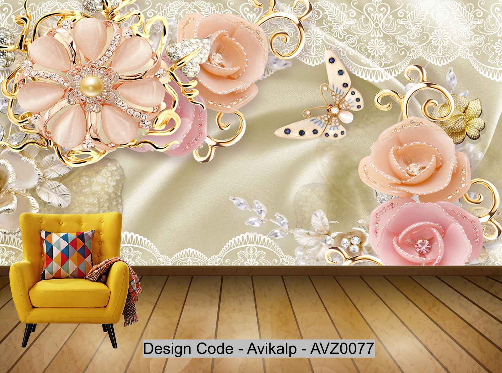 Avikalp Exclusive AVZ0077 Modern Luxury 3D Flower Wall Background HD 3 –  Avikalp International - 3D Wallpapers