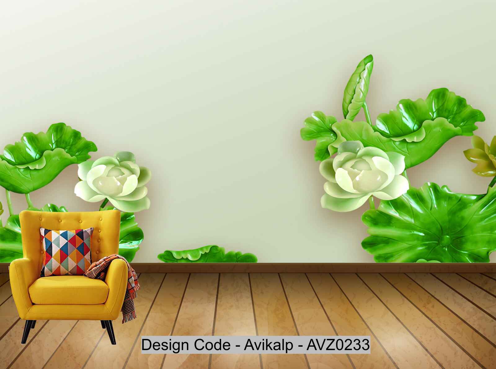 Avikalp Exclusive AVZ0233 New Chinese Three Dimensional Lotus Leaf Gar –  Avikalp International - 3D Wallpapers