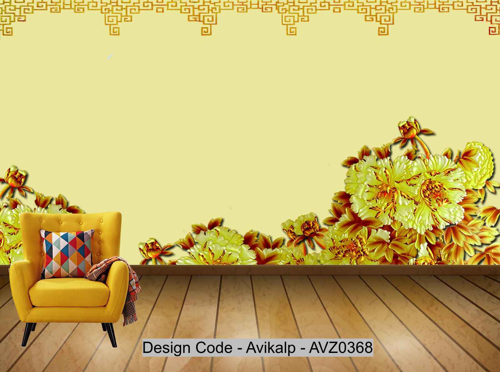 Avikalp Exclusive AVZ0368 Chinese Three Dimensional Gold Family Peace –  Avikalp International - 3D Wallpapers