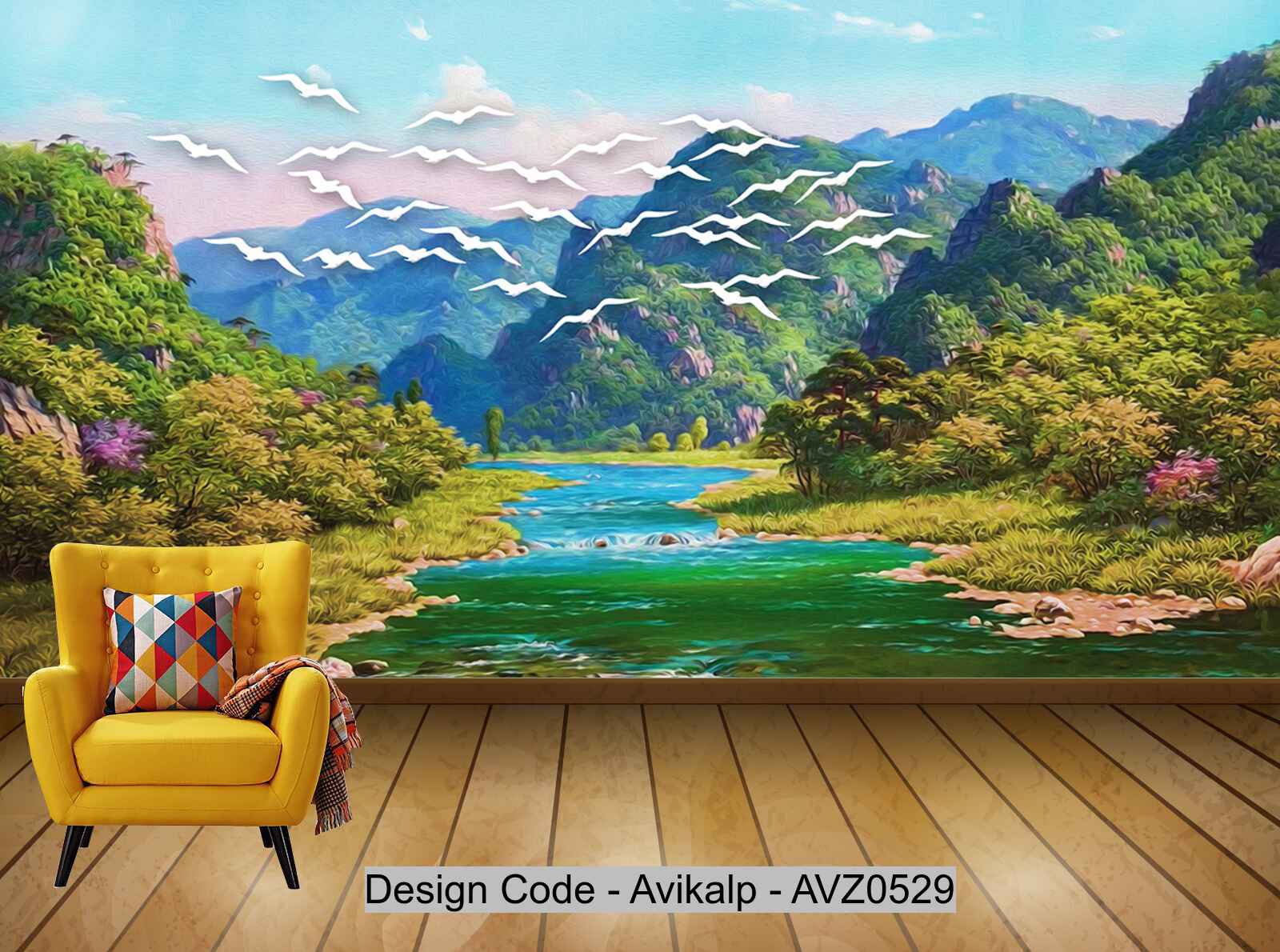Avikalp Exclusive AVZ0529 Modern Beautiful Landscape Scenery Oil Paint –  Avikalp International - 3D Wallpapers