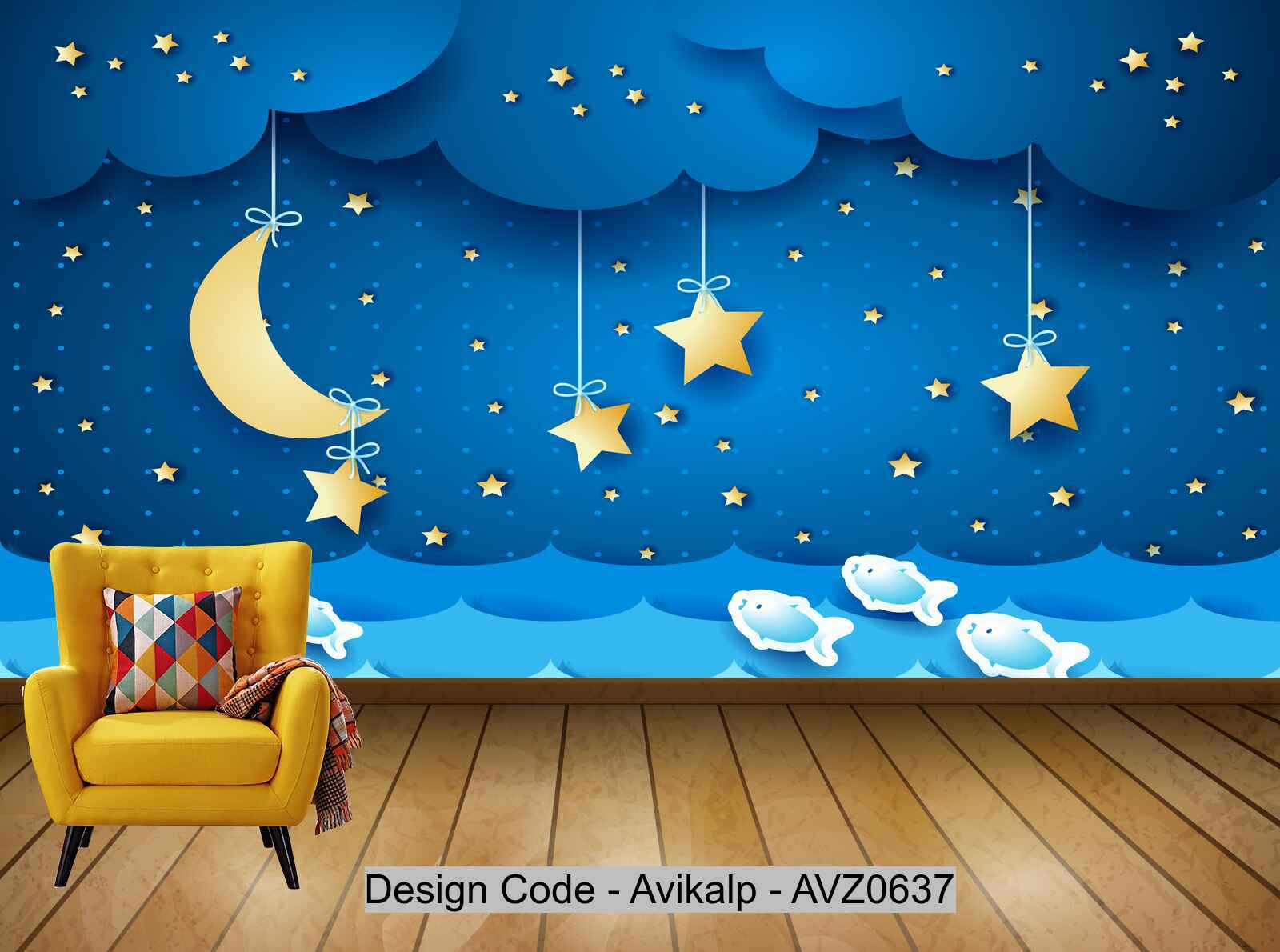 Avikalp Exclusive AVZ0637 Cartoon Dreamy Night Starry Sky Children's R –  Avikalp International - 3D Wallpapers