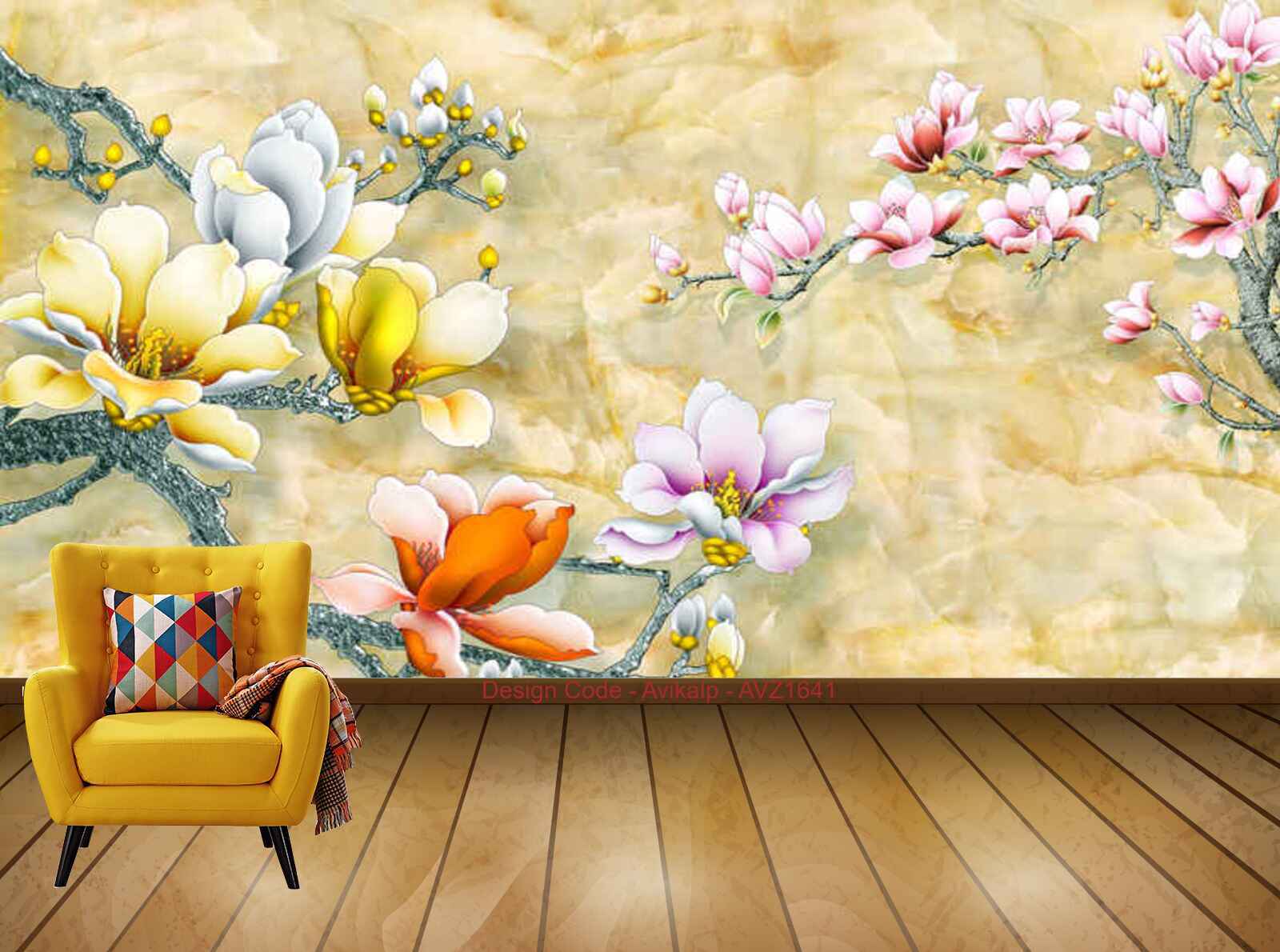 Avikalp Exclusive AVZ1641 Artistic Decorative Flowers Design HD 3D Wal –  Avikalp International - 3D Wallpapers