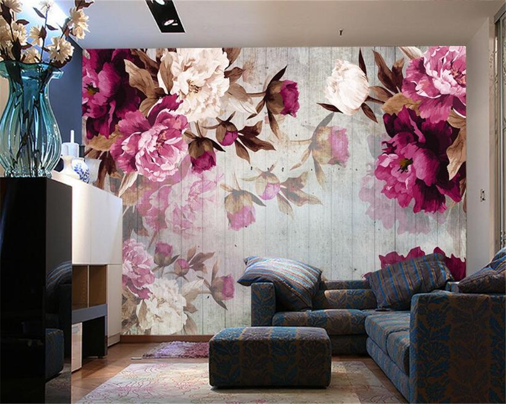 Avikalp Exclusive AWZ0135 3d Red Wite Flowers Mural Painting Peony HD –  Avikalp International - 3D Wallpapers