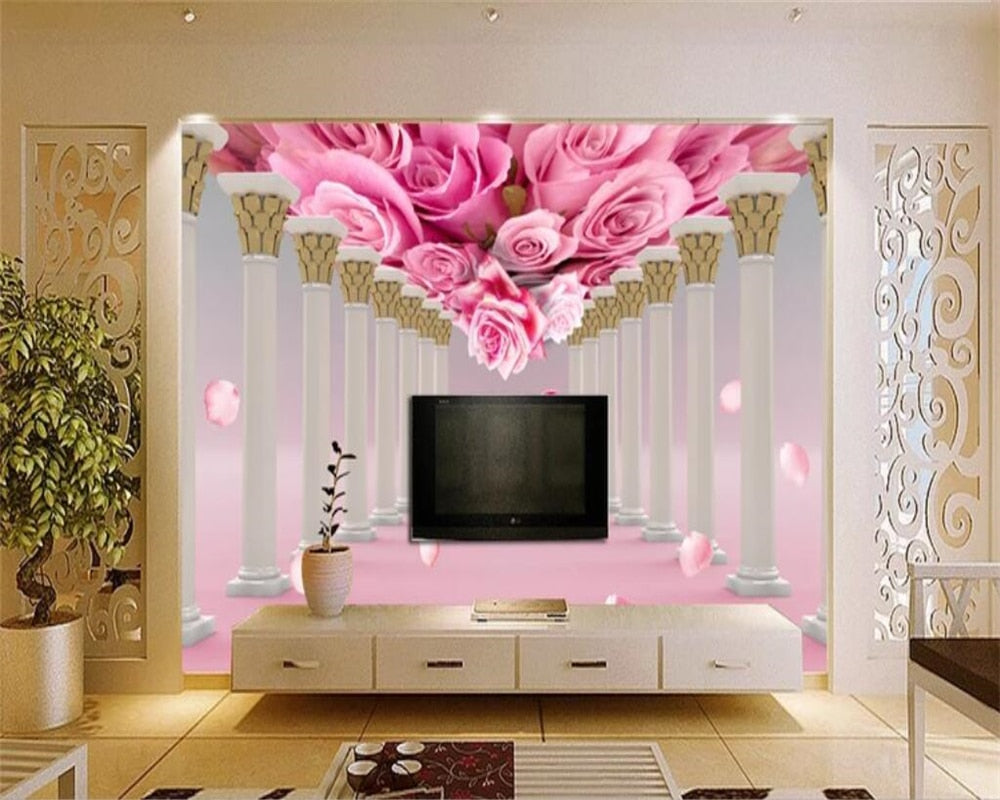 Avikalp Exclusive Awz0163 3d Wallpaper Mural Rose Flower Living Room Bedroom Tv Background Wall Hd 3d Wallpaper