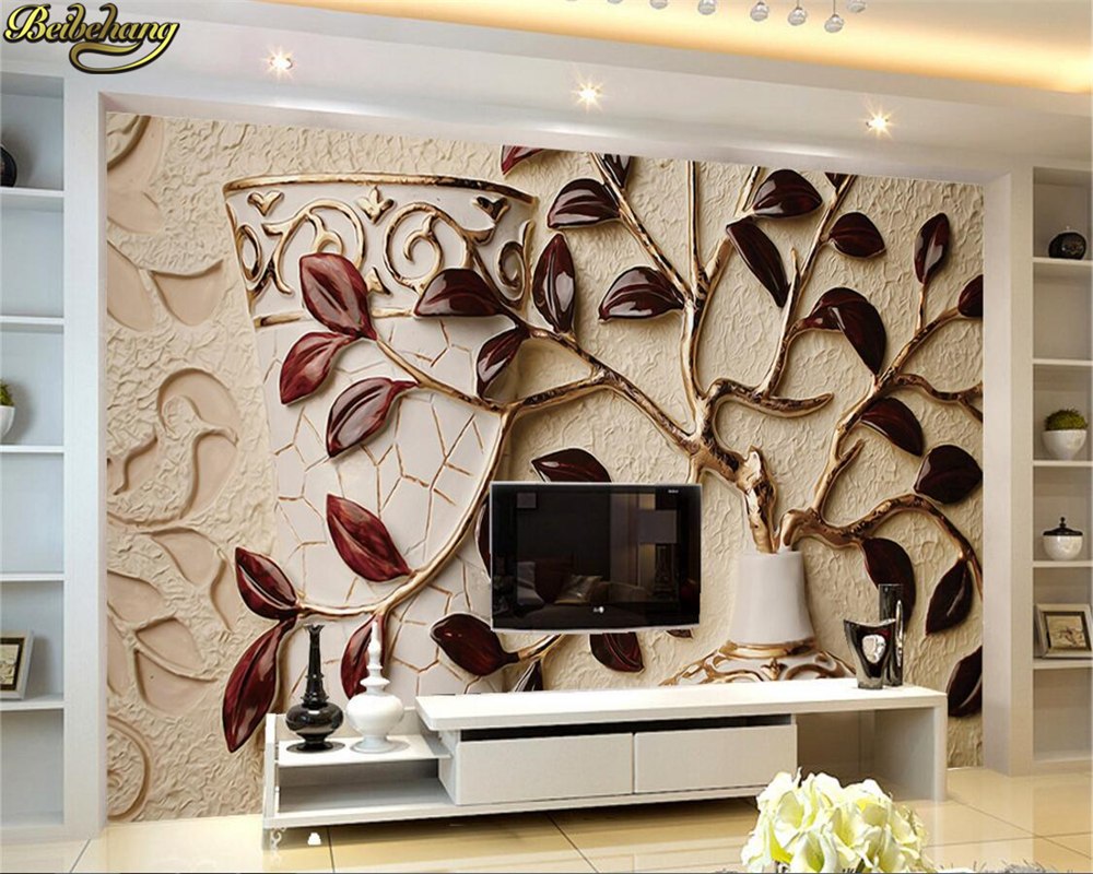 Avikalp Exclusive AWZ0222 3D Wallpaper Mural 3D Leaf Relief Background –  Avikalp International - 3D Wallpapers