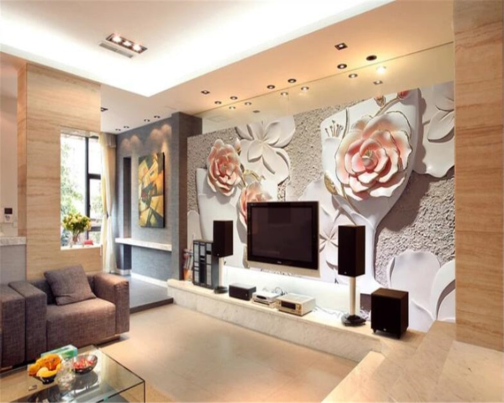 Avikalp Exclusive AWZ0252 3D wallpaper European embossed flowers and f –  Avikalp International - 3D Wallpapers