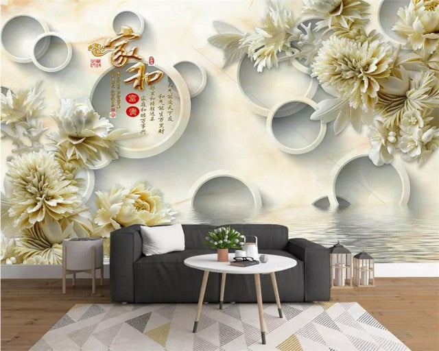 Avikalp Exclusive AWZ0379 3D Wallpaper Embossed Floral Home Background –  Avikalp International - 3D Wallpapers
