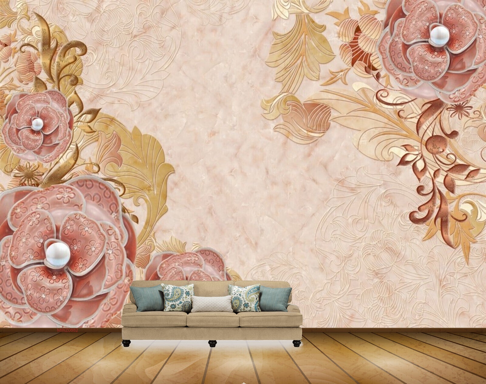Crown Geo Rose Gold Wallpaper  Dunelm