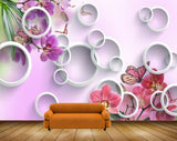 Avikalp MWZ1858 Pink Flowers Butterflies 3D HD Wallpaper