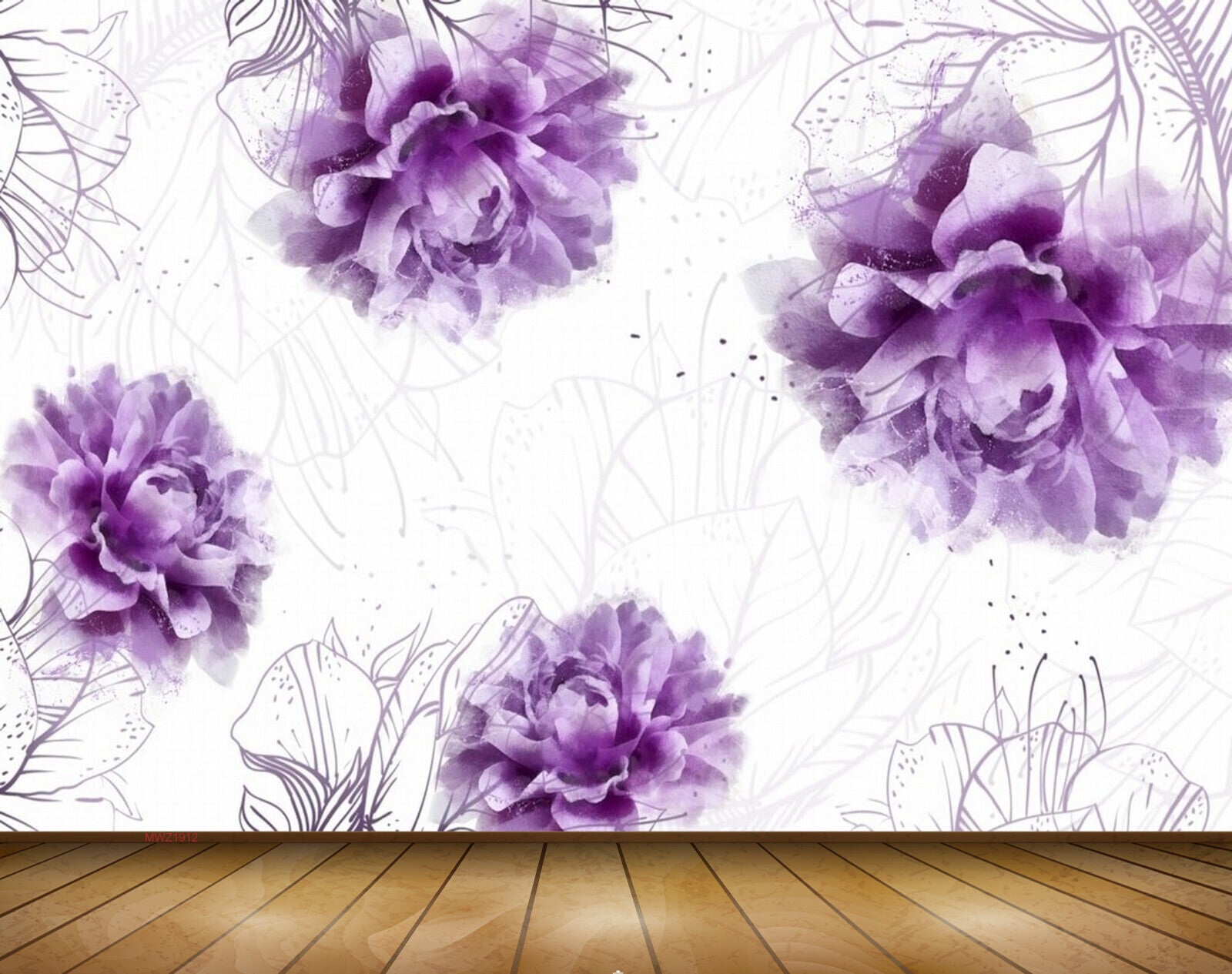 Purple floral wallpaper