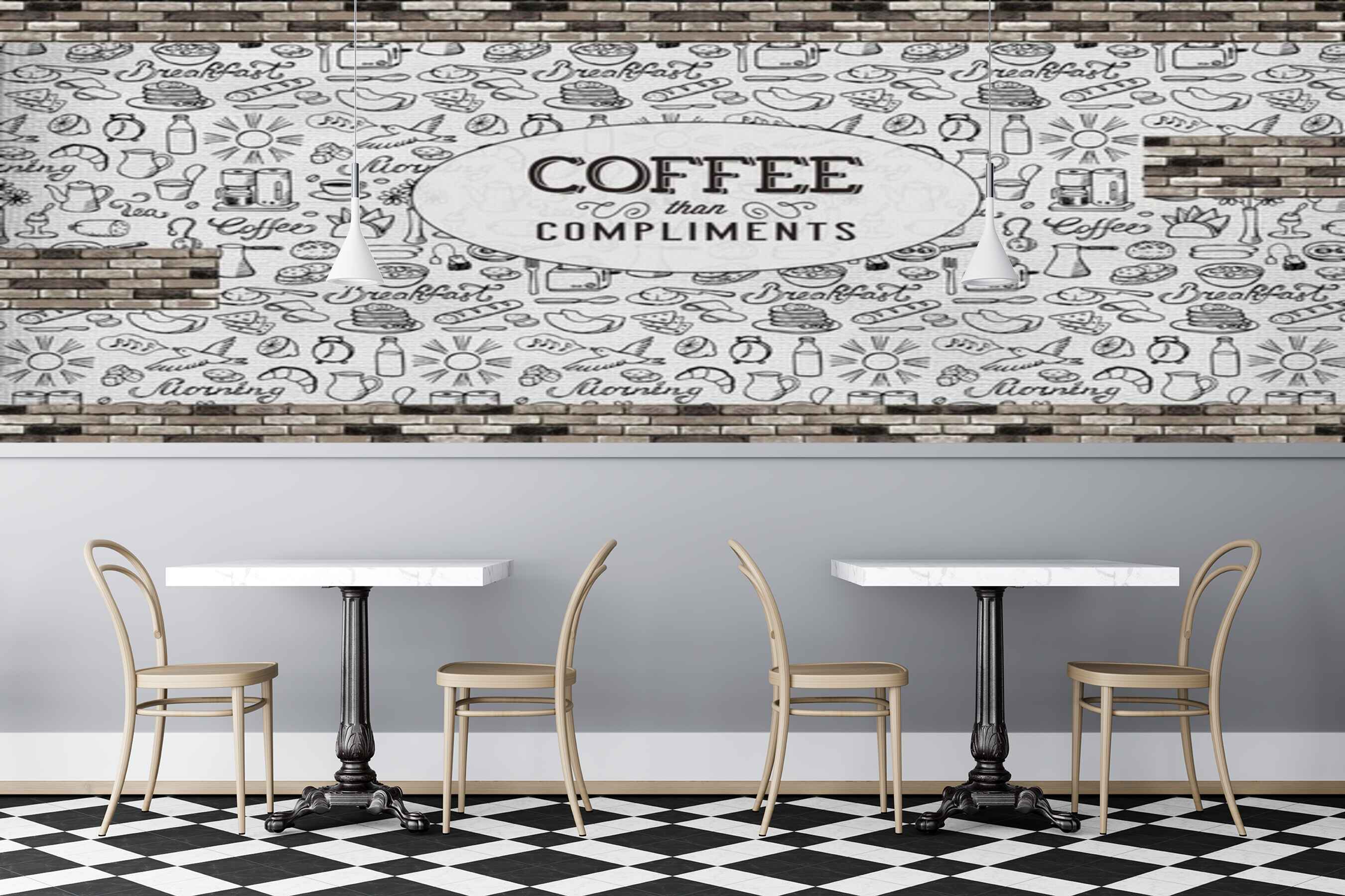 NonWoven Interior And Exterior 5D Cafe Wallpaper For Hotel Size 58 Sq  Feet