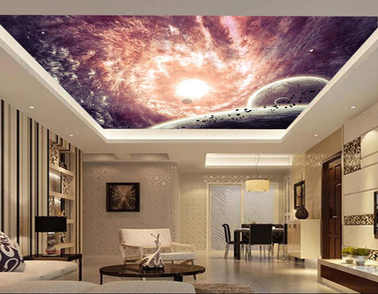 Avikalp MWZ3220 Space Planets Sun HD Wallpaper for Ceiling