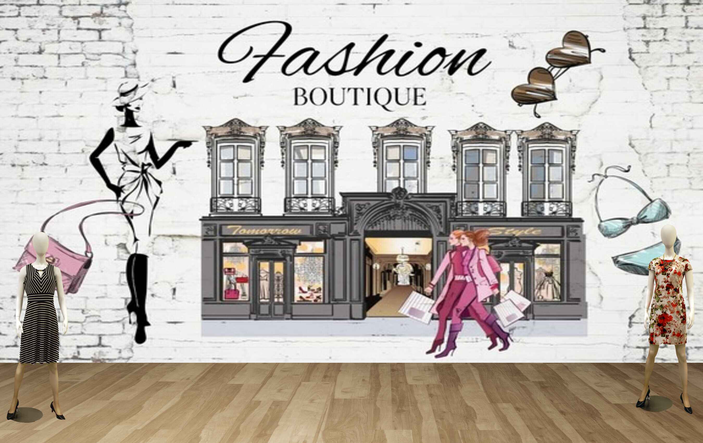 Avikalp MWZ3579 Fashion Boutique Building Clothes HD Wallpaper for Fas –  Avikalp International - 3D Wallpapers