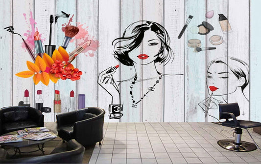 Custom Fashion Hair Salon Beauty Salon Background Wallpaper 3d Modern  Makeup Shop Industrial Decor Wall Paper 3d Papel De Parede Wallpapers  AliExpress 