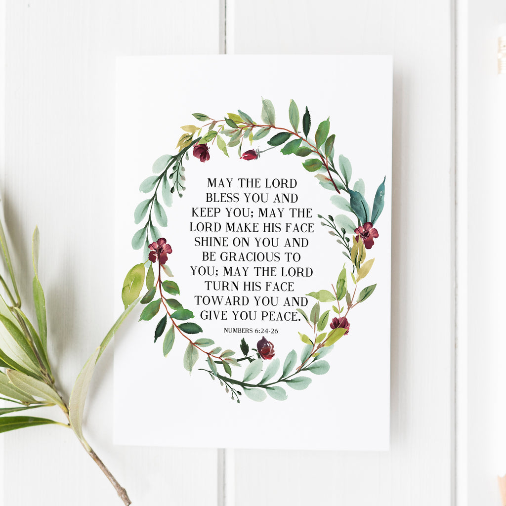 Numbers 6 24 26 May The Lord Bless You Bible Verse Print Snow And Company
