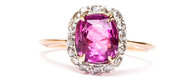 vintage pink sapphire ring