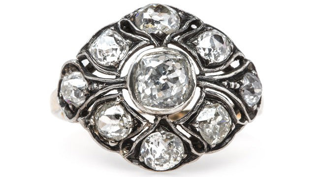 Vintage Victorian Old Mine Cut Diamonds Ring | Broken Arrow