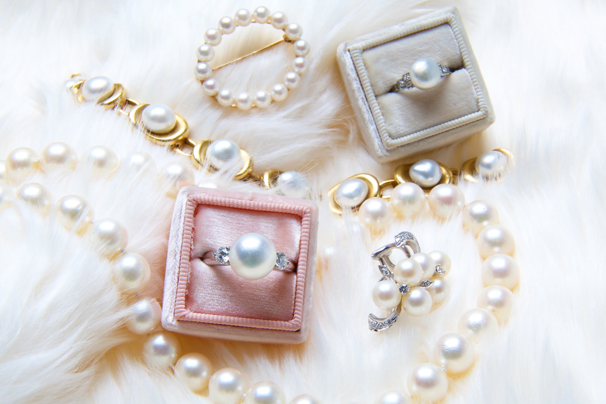 Vintage Pearl Engagement Rings and Pearl Jewelry from Trumpet & Horn