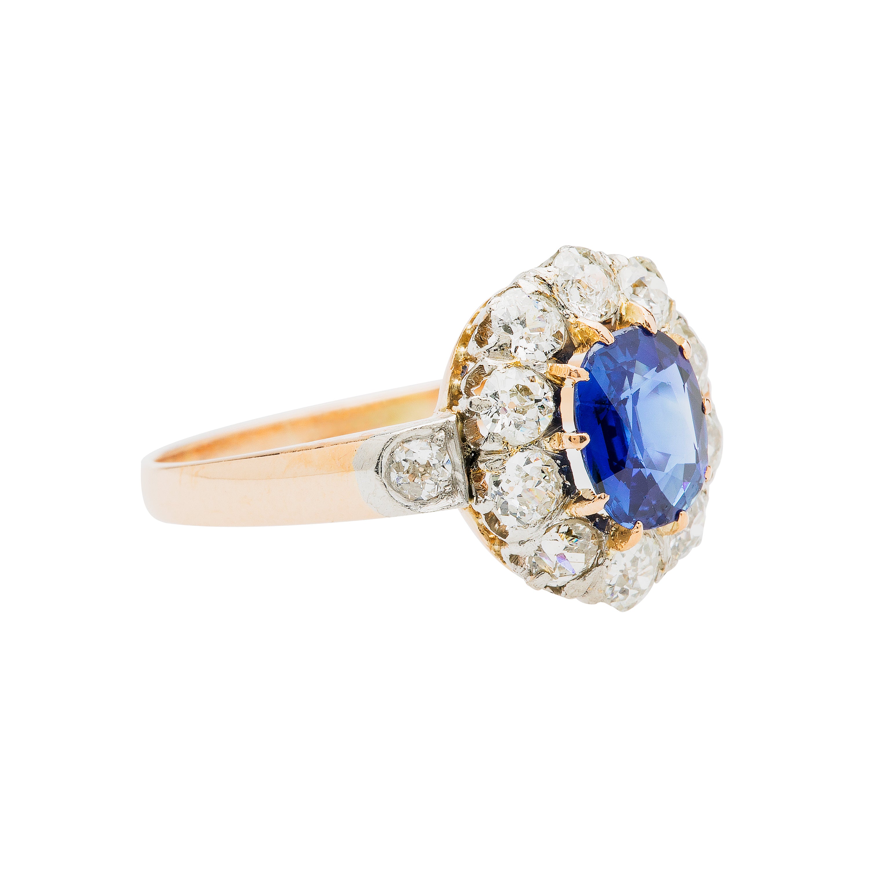 Victorian Sapphire and Diamond Halo Engagement Ring | Walbridge ...