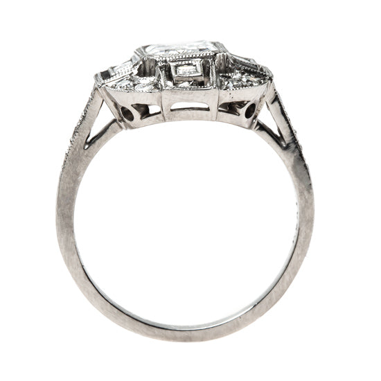 Incredible Newly Made Platinum Engagement ring with Emerald Cut Diamond ...