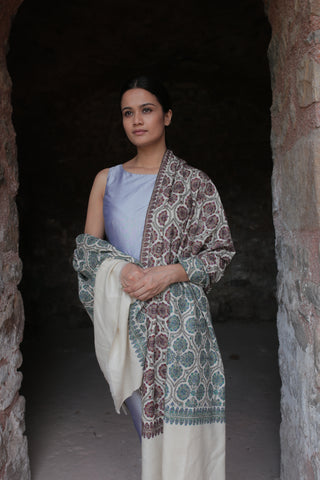 embroidered cashmere shawl kashmir loom