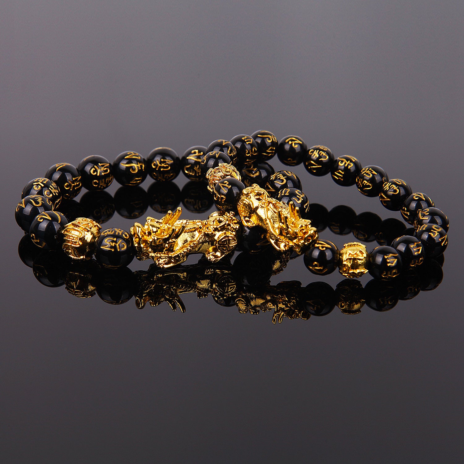 feng shui pixiu black obsidian bracelet